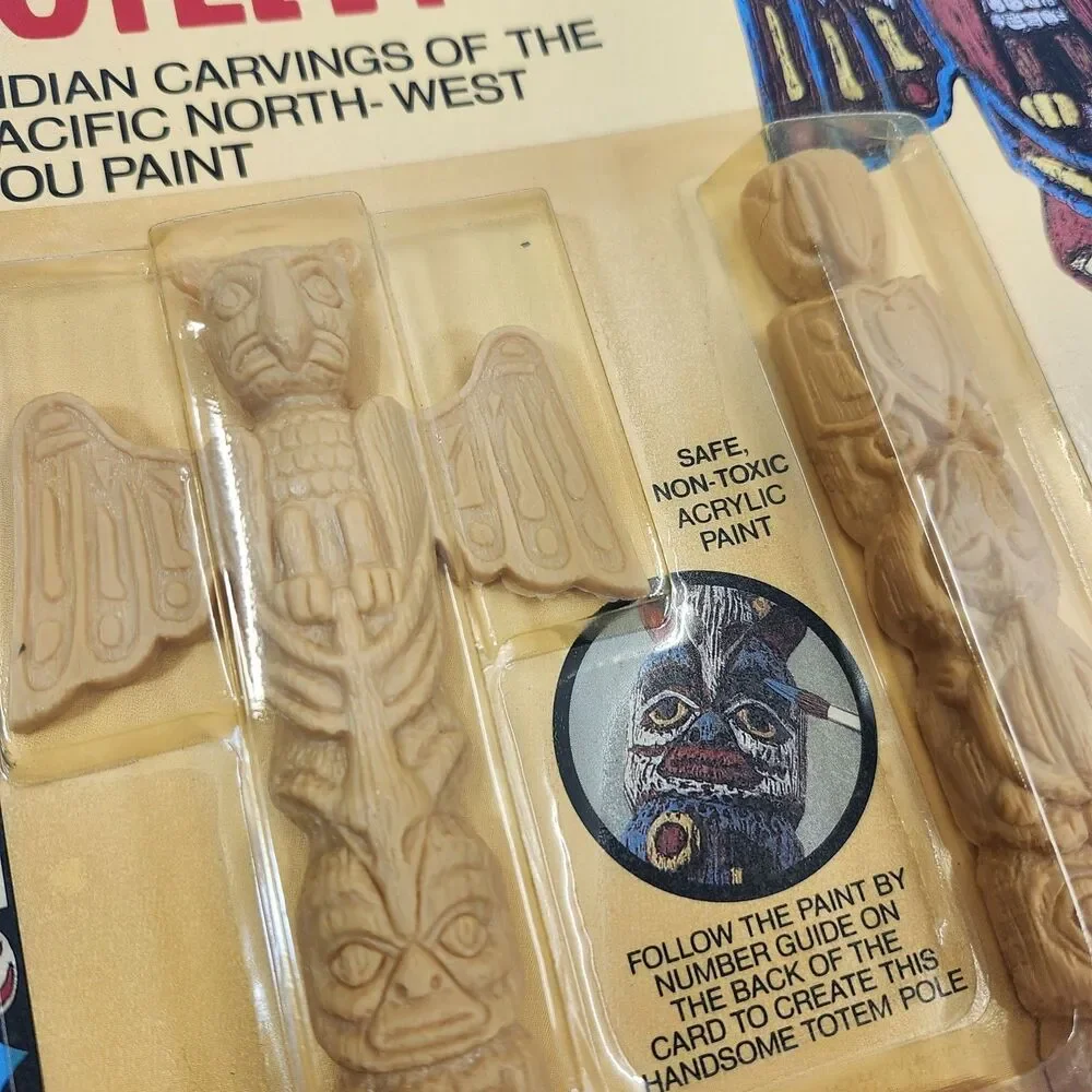 Craft House Totem Pole Indian Carvings Paint by Number Set NOS NEW Vintage 1991